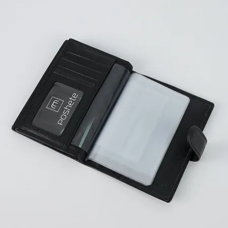 Poshete Обложка для паспорта и автодок (черный)