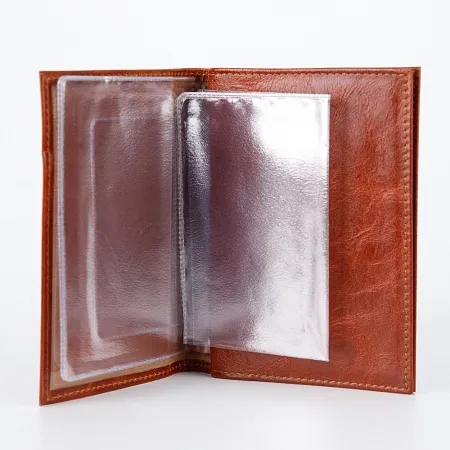 Poshete Обложка для паспорта и автодок (коричневый)
